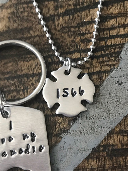 I Love My Paramedic Keychain Personalized Paramedic Wife Necklace EMT Wife Jewelry Paramedic Girlfriend Necklace Paramedic Wife Gift Custom