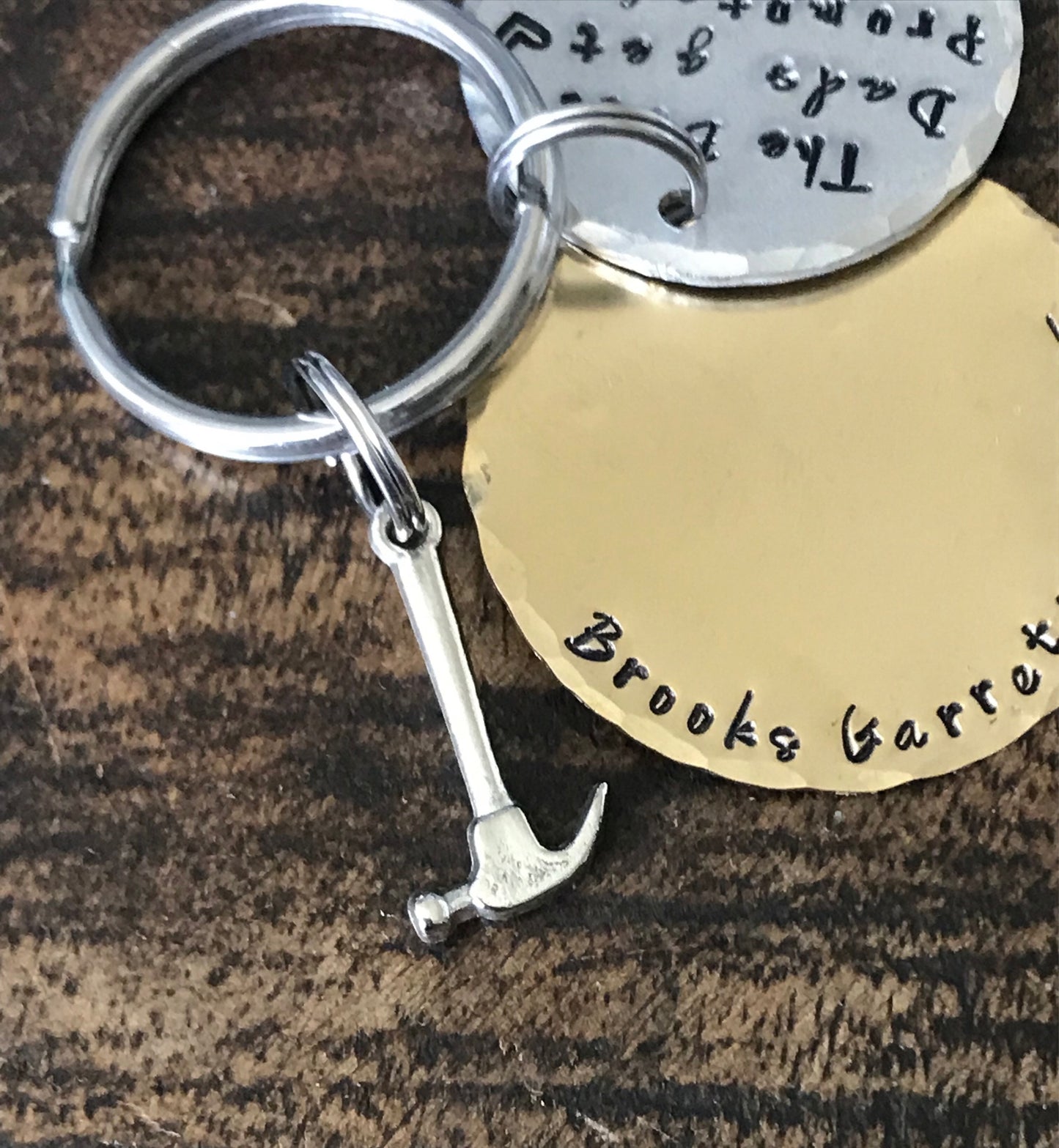 The Best Dads Get Promoted to Grandpa Keychain Gift for New Dad Grandpa Keychain Handstamped Keychain Custom Keychain Dad Keychain Fathers