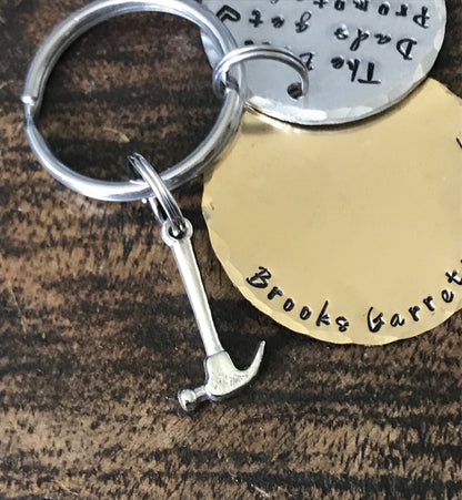 The Best Dads Get Promoted to Grandpa Keychain Gift for New Dad Grandpa Keychain Handstamped Keychain Custom Keychain Dad Keychain Fathers