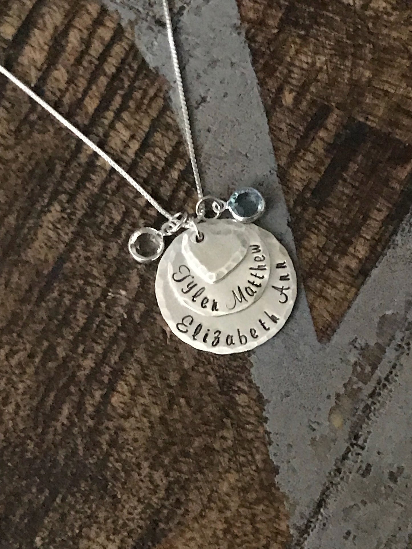 Nana Necklace Sterling Silver Necklace Layered Necklace Handstamped Necklace Personalize Jewelry Grandma Jewelry Custom Necklace