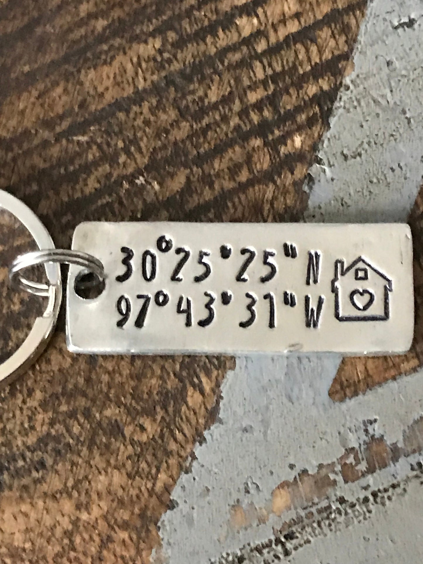 Coordinates Keychain Realtor Gift New Home Keychain Client Gift Thank you Gift Realtor Keychain Hand Stamped Keychain New Homeowner Gift
