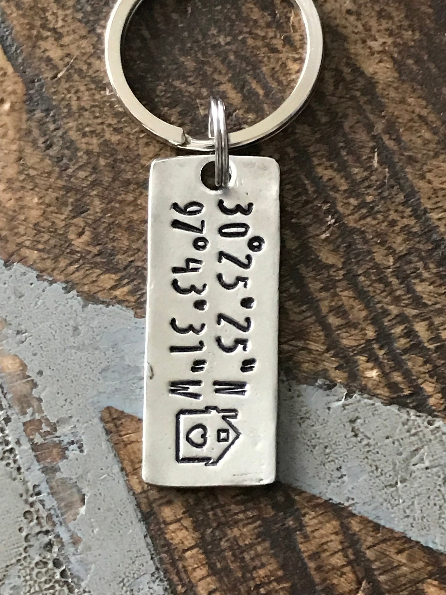 Coordinates Keychain Realtor Gift New Home Keychain Client Gift Thank you Gift Realtor Keychain Hand Stamped Keychain New Homeowner Gift