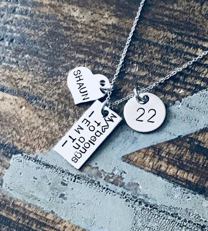 EMT Necklace Firefighter Paramedic Necklace Gift for EMT Paramedic Gift EMT Wife Firefighter Paramedic My heart belongs to an Emt