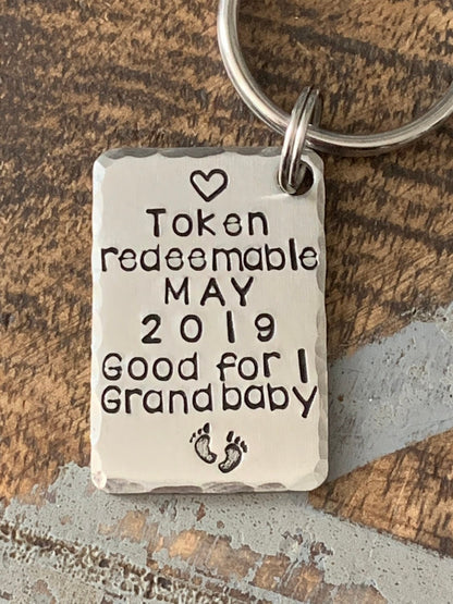 Grandpa Keychain New Grandma Gift Grandma Keychain Grandpa Keychain Grandchild Token New Mom Gift Baby Announcement Keychain