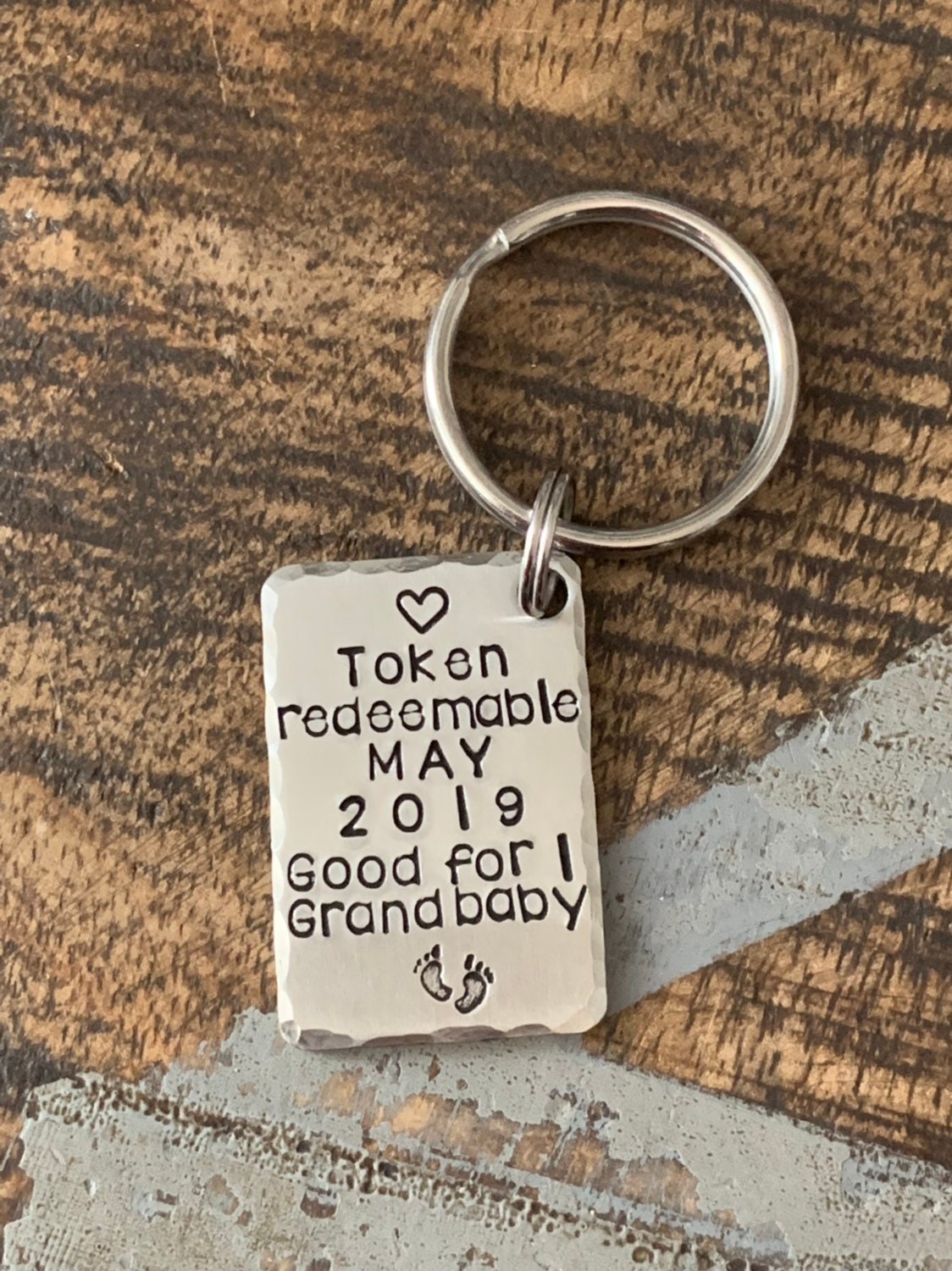 Grandpa Keychain New Grandma Gift Grandma Keychain Grandpa Keychain Grandchild Token New Mom Gift Baby Announcement Keychain