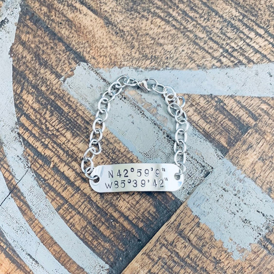Coordinates bracelet Stainless Steel location bracelet latitude longitude bracelet long distance gift couple coordinates bracelet for men