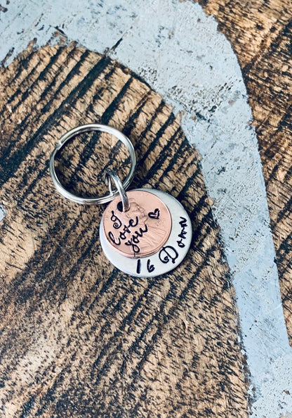 2003 Keychain Custom Keychain 16 year anniversary gift for him Custom Boyfriend Gift Anniversary Keychain Personalized Keychain Bar Keychain