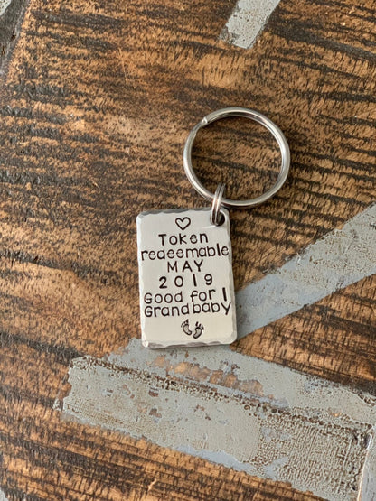 Grandpa Keychain New Grandma Gift Grandma Keychain Grandpa Keychain Grandchild Token New Mom Gift Baby Announcement Keychain