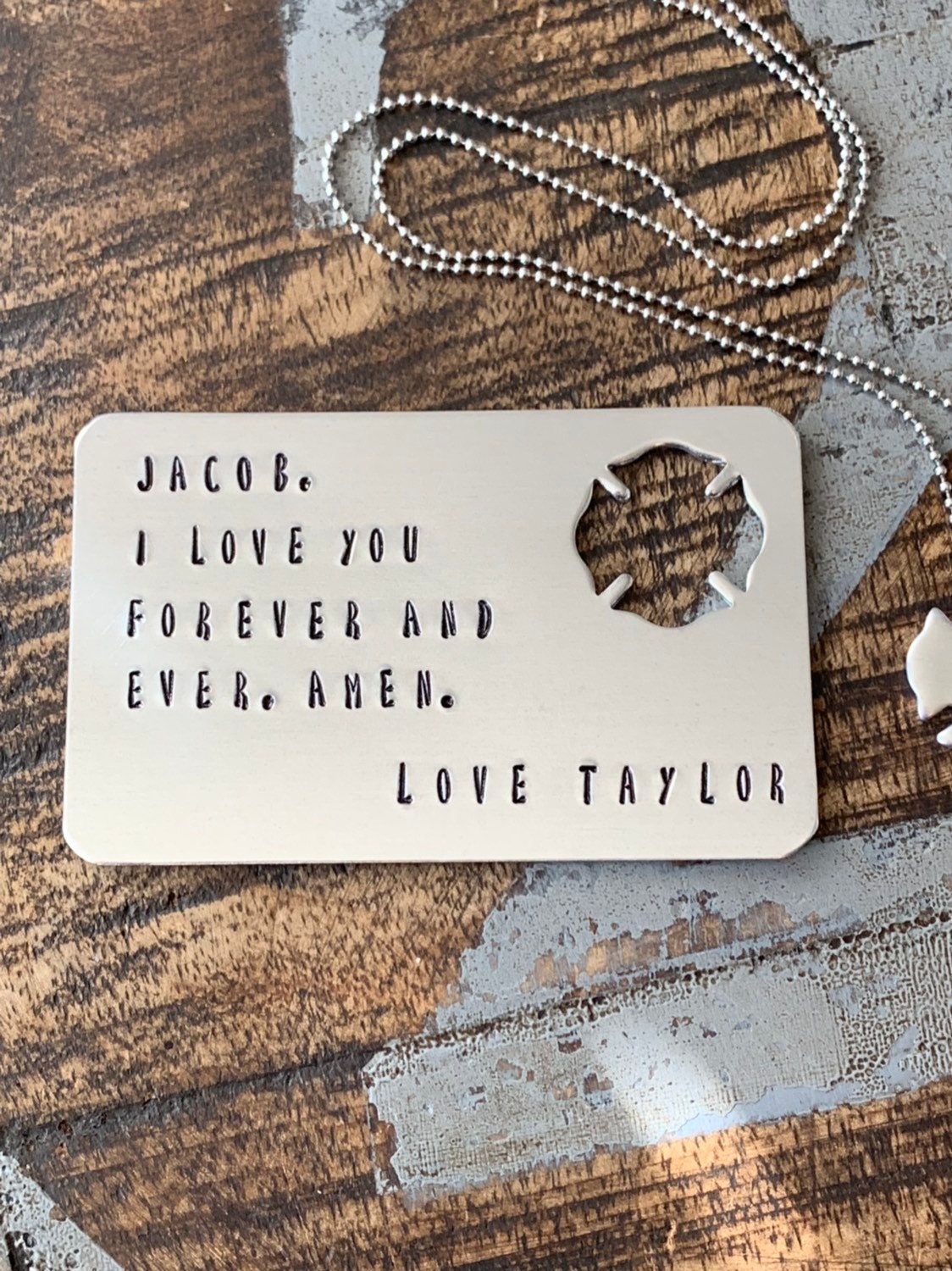 Custom Firefighter Wallet Insert Firefighter Wallet Card Maltese Cross Wallet Card Firefighter Gift Custom Wallet Firefighter Necklace