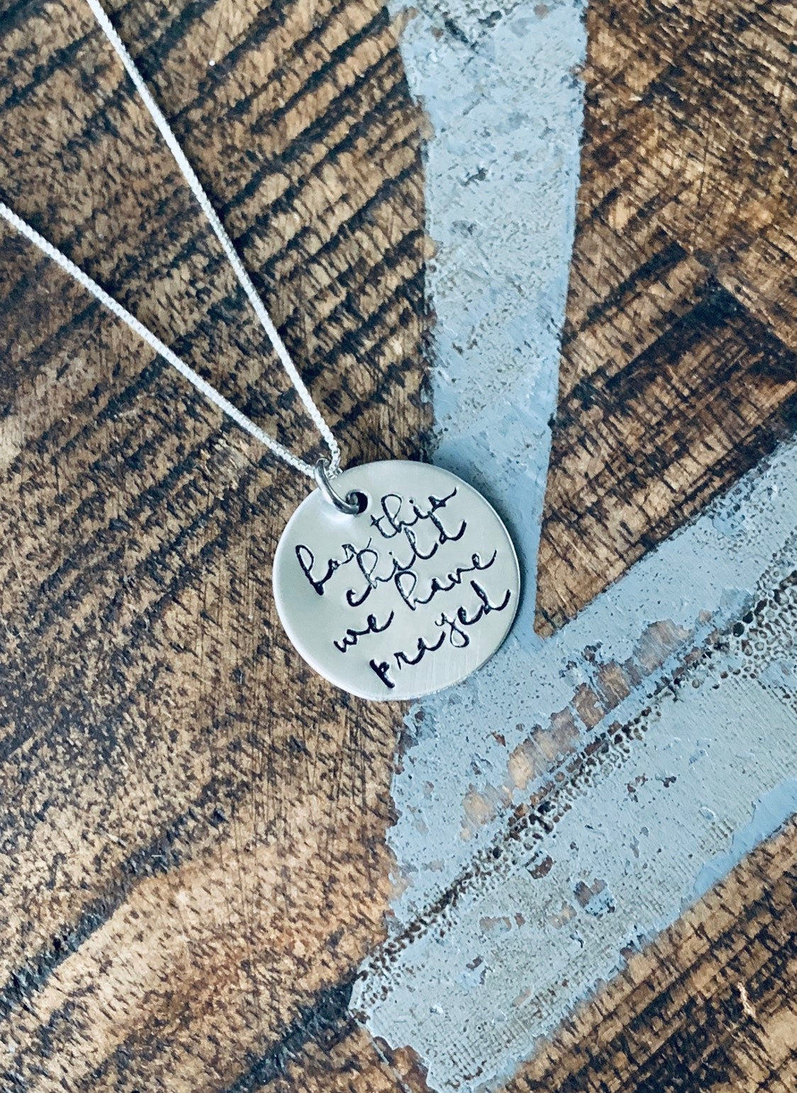 Adoption Jewelry For This Child We Have Prayed Mommy Necklace Mom Jewelry New Birth Gift Baby Shower Gift Gifts for Mom Sterling Silver Neck