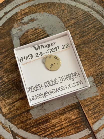 Zodiac Jewelry Gold Constellation Necklace Zodiac Necklace Celestial Jewelry virgo Necklace Gift for her Zodiac Gift virgo Jewelry