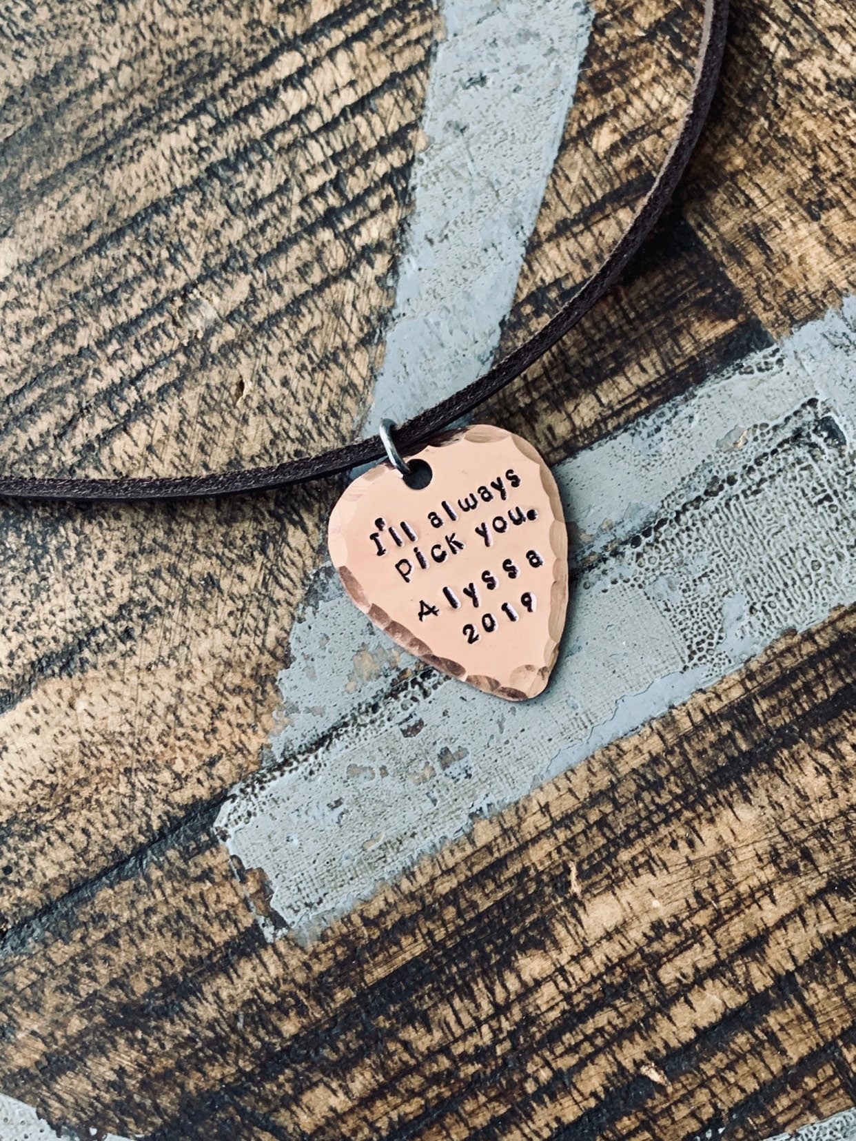 Ill always pick you Guitar Pick Necklace Birthday Gift For Guitarist Personalized Guitar Pick Gift For Guitar Player Personalized Jewelry