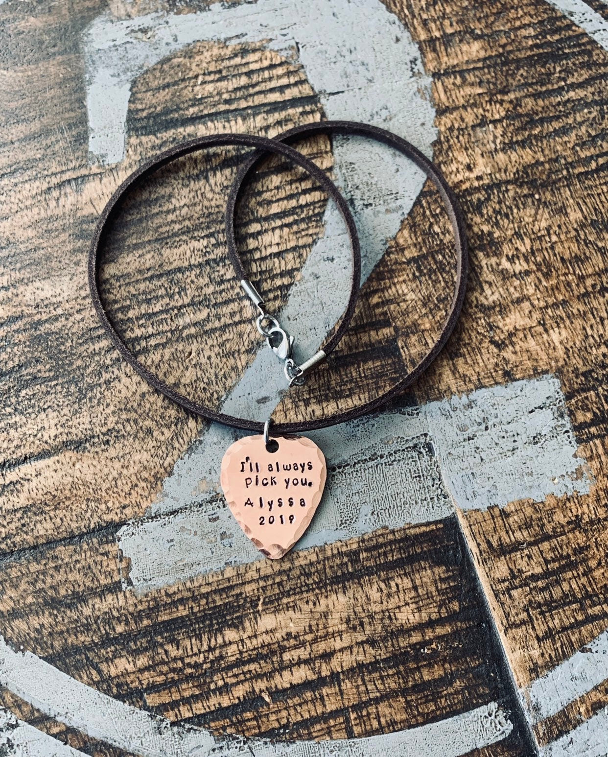 Ill always pick you Guitar Pick Necklace Birthday Gift For Guitarist Personalized Guitar Pick Gift For Guitar Player Personalized Jewelry