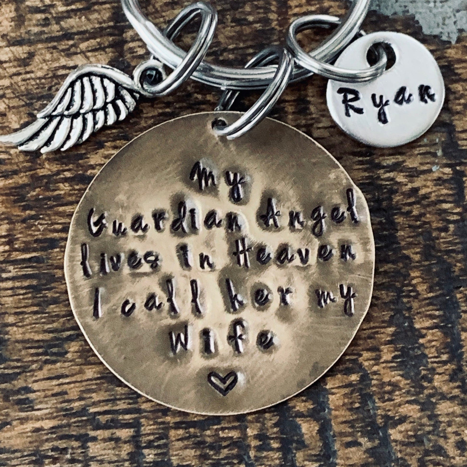 Guardian Angel Brass Keychain