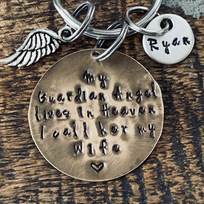 Guardian Angel Brass Keychain