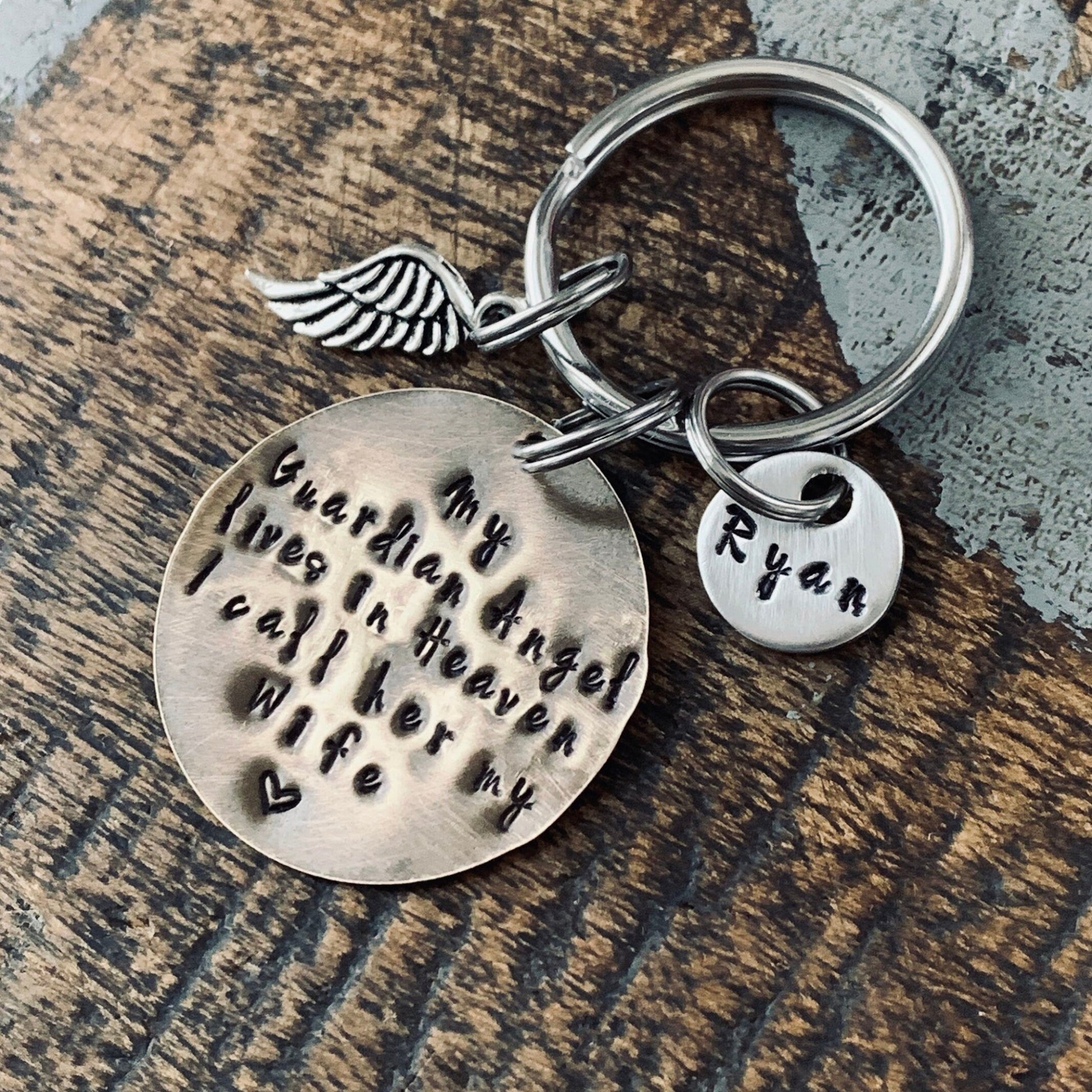 Guardian Angel Name Keychain