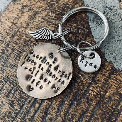 Guardian Angel Name Keychain