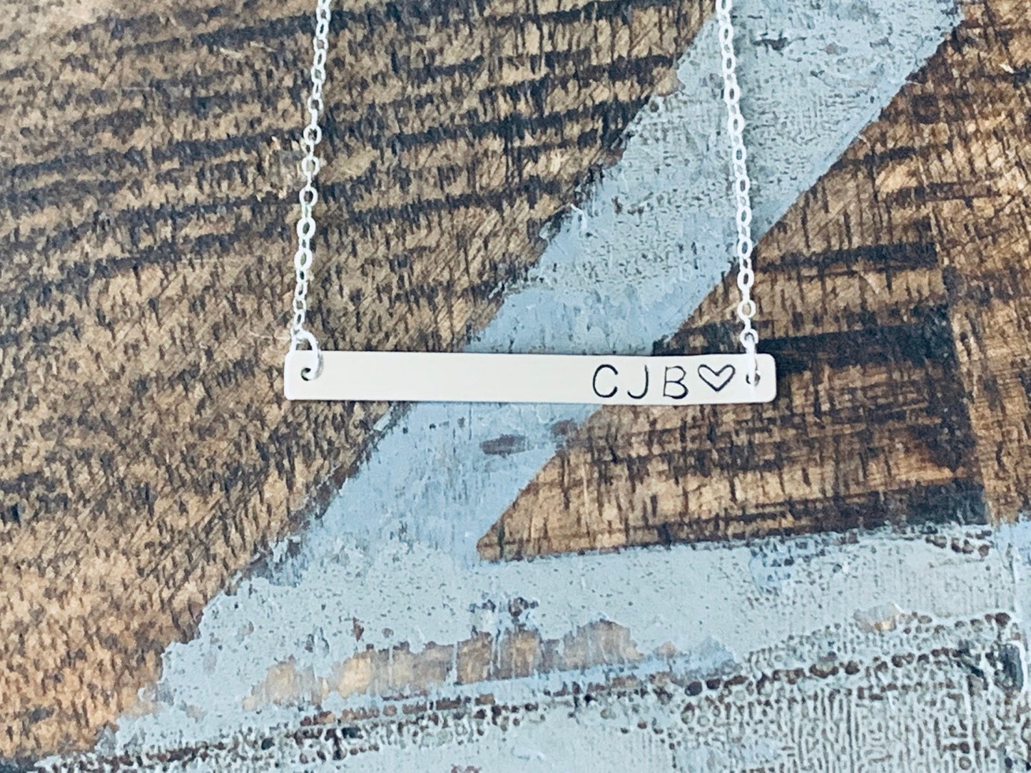 Skinny Bar Necklace Coordinates Jewelry Sterling Silver Necklace Handstamped Jewelry Handstamped Necklace Name Necklace Initials Necklace