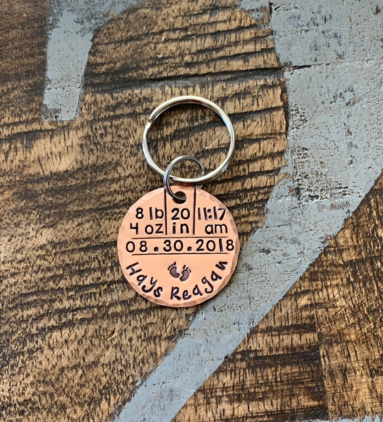 Baby Stats Keychain Baby Announcement Baby Statistics Keychain New Baby Gift for Dad Baby Gift for Mom Baby Weight Time Date Keepsake Baby