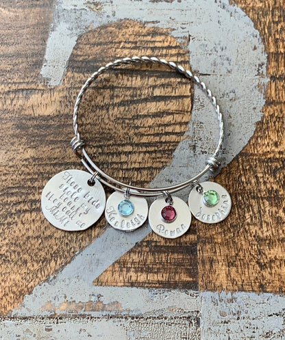 These kids stole my heart Silver Mom bangle Nana bangle Grandma bracelet Handstamped Jewelry Adjustable Bangle Name Bracelet Gift for Mom