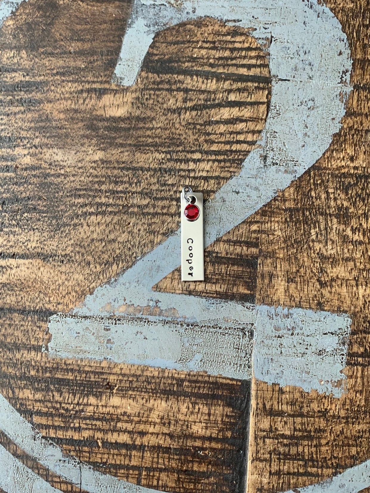 Stamped rectangle Add On Additional Charm rectangle Disc Addon Disc with Name Disc with Birthstone Name Charm Birthstone Disc