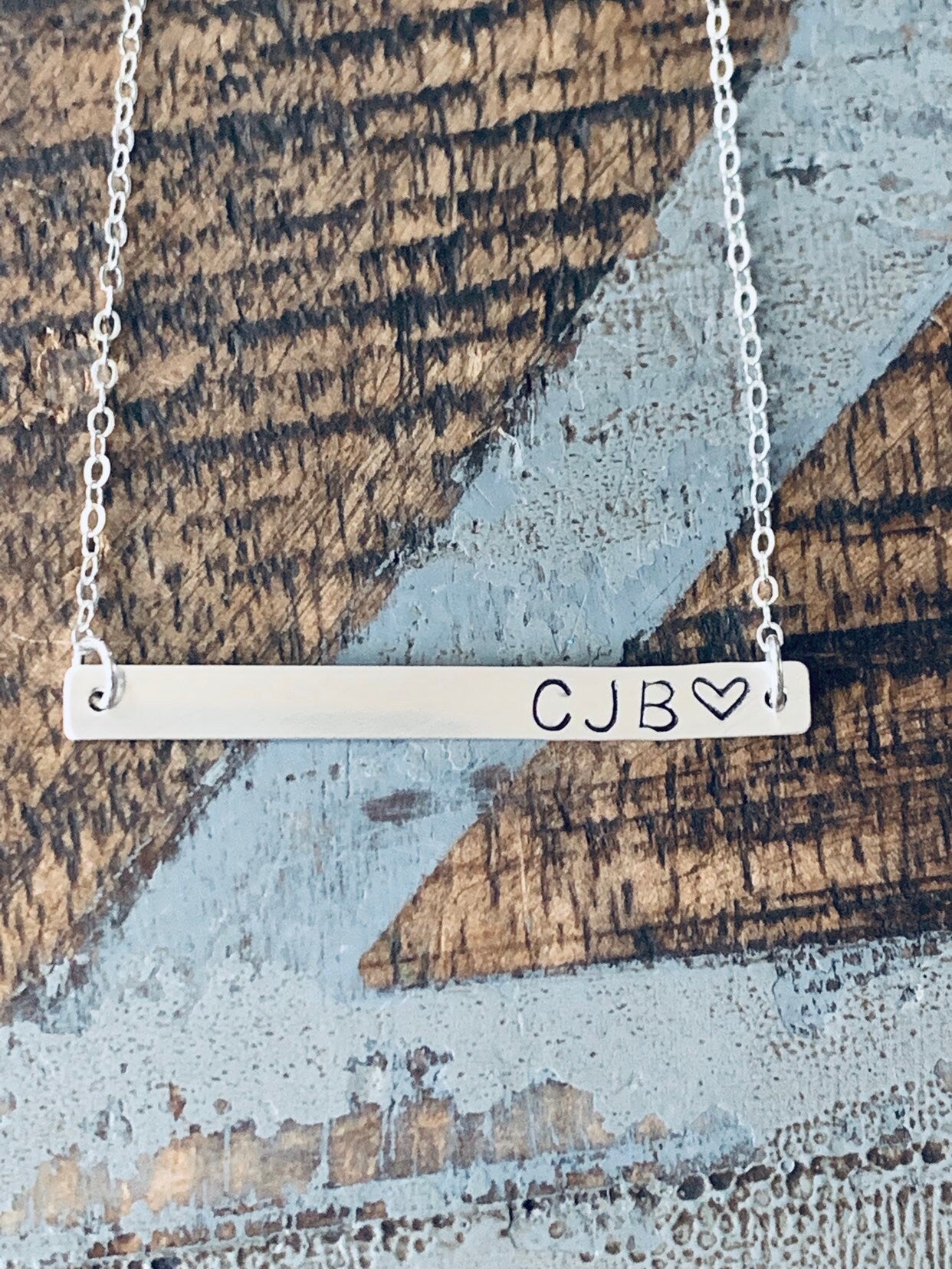 Skinny Bar Necklace Coordinates Jewelry Sterling Silver Necklace Handstamped Jewelry Handstamped Necklace Name Necklace Initials Necklace