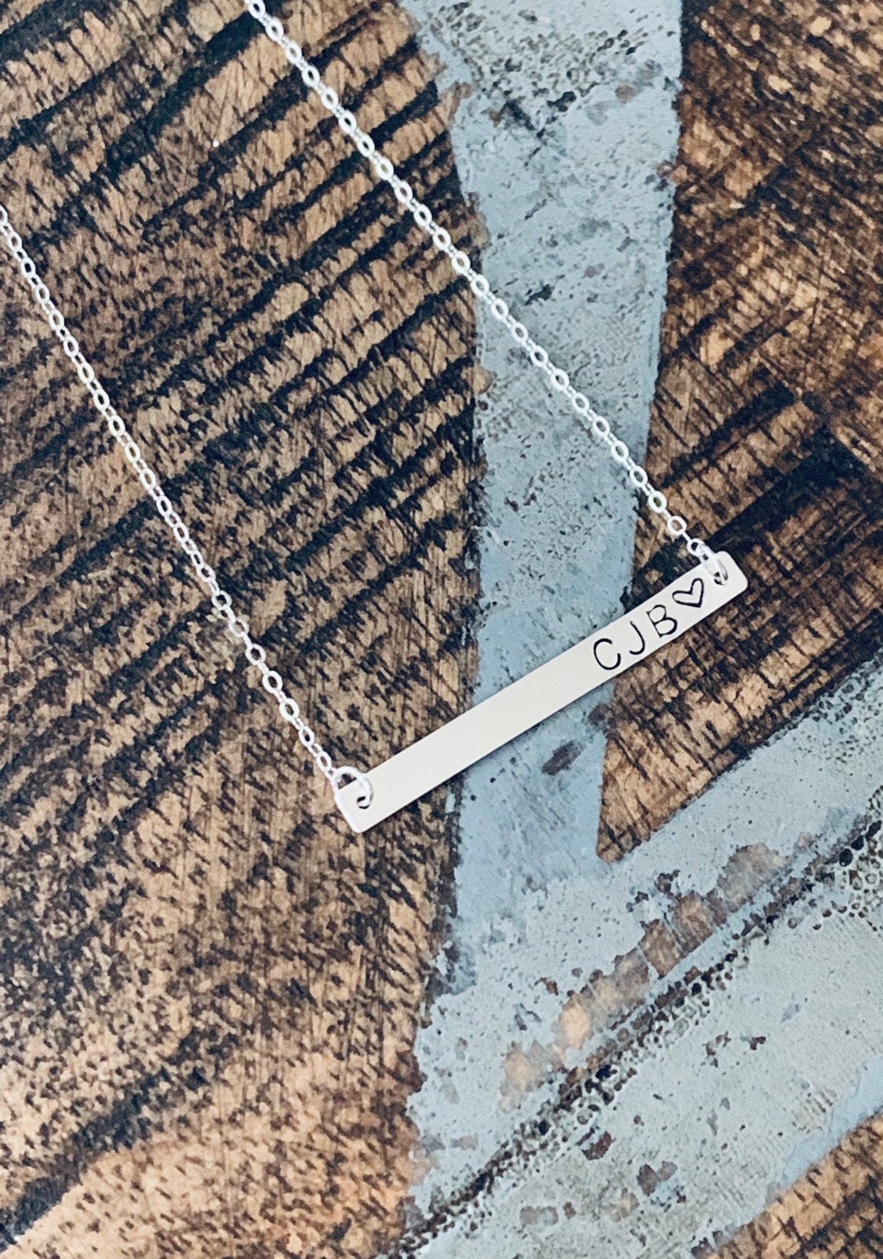 Skinny Bar Necklace Coordinates Jewelry Sterling Silver Necklace Handstamped Jewelry Handstamped Necklace Name Necklace Initials Necklace