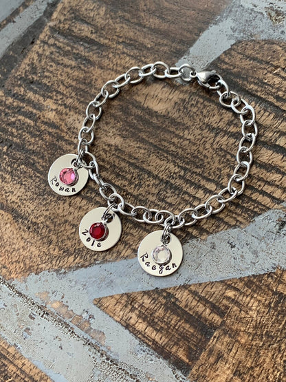 Name Charm Bracelet Personalized Grandma Bracelet Grandma Jewelry Mom Bracelet Gift from Grandkids Custom Grandma Gift