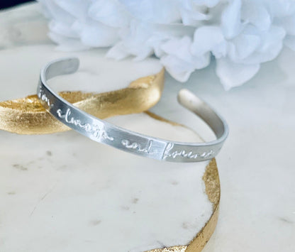 Your Own Text Bangle Customized Cuff Custom Bracelet Inspirational Gift Engraved Cuff Personalize Bracelet Custom Name Jewelry Mantra Bangle