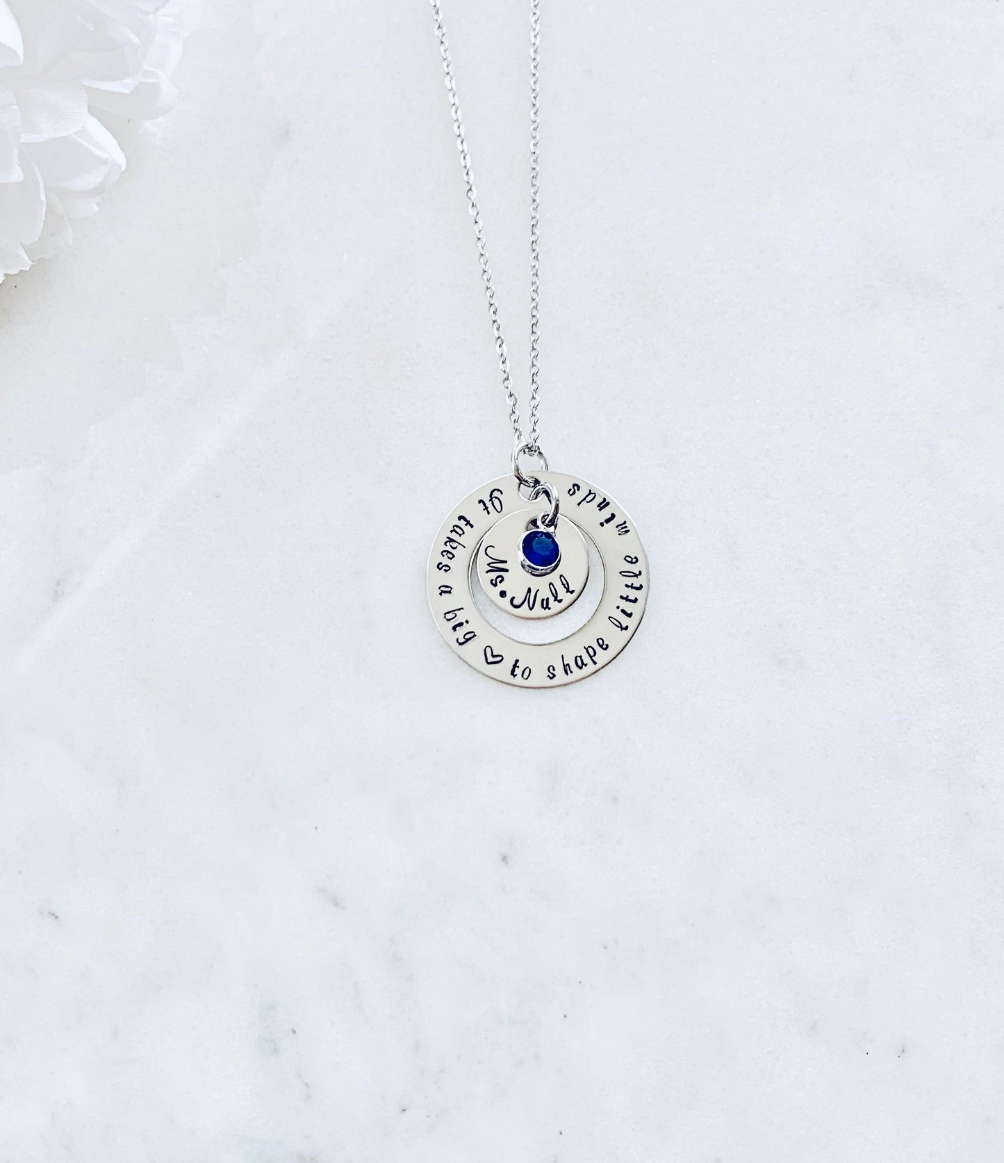 Teacher Necklace It Takes a Big Heart to Shape Little Minds Gift for Teacher Teacher Gift Teacher Jewelry Handstamped Necklace Inspirational