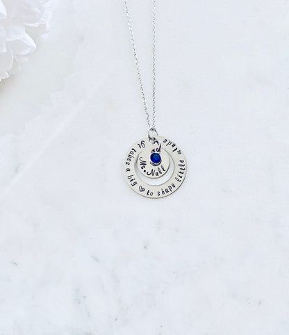 Teacher Necklace It Takes a Big Heart to Shape Little Minds Gift for Teacher Teacher Gift Teacher Jewelry Handstamped Necklace Inspirational