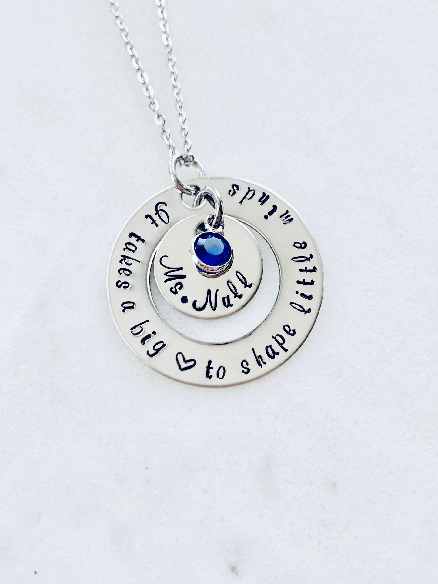 Teacher Necklace It Takes a Big Heart to Shape Little Minds Gift for Teacher Teacher Gift Teacher Jewelry Handstamped Necklace Inspirational