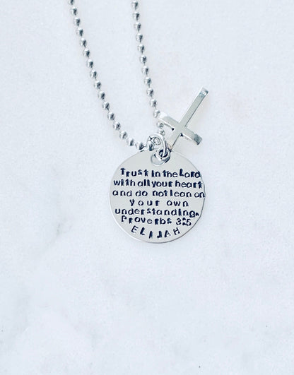 Boys Necklace Boys Necklace Boys Jewelry Cross Necklace Toddler Jewelry Boy Birthday Gift Son Easter Gift Trust In the Lord