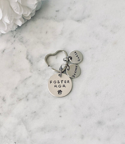 Dog Foster Mom keychain Foster parent gift Foster Family gift Foster Parent Gift Foster Mom gift Foster care jewelry Guardian Parent Gift