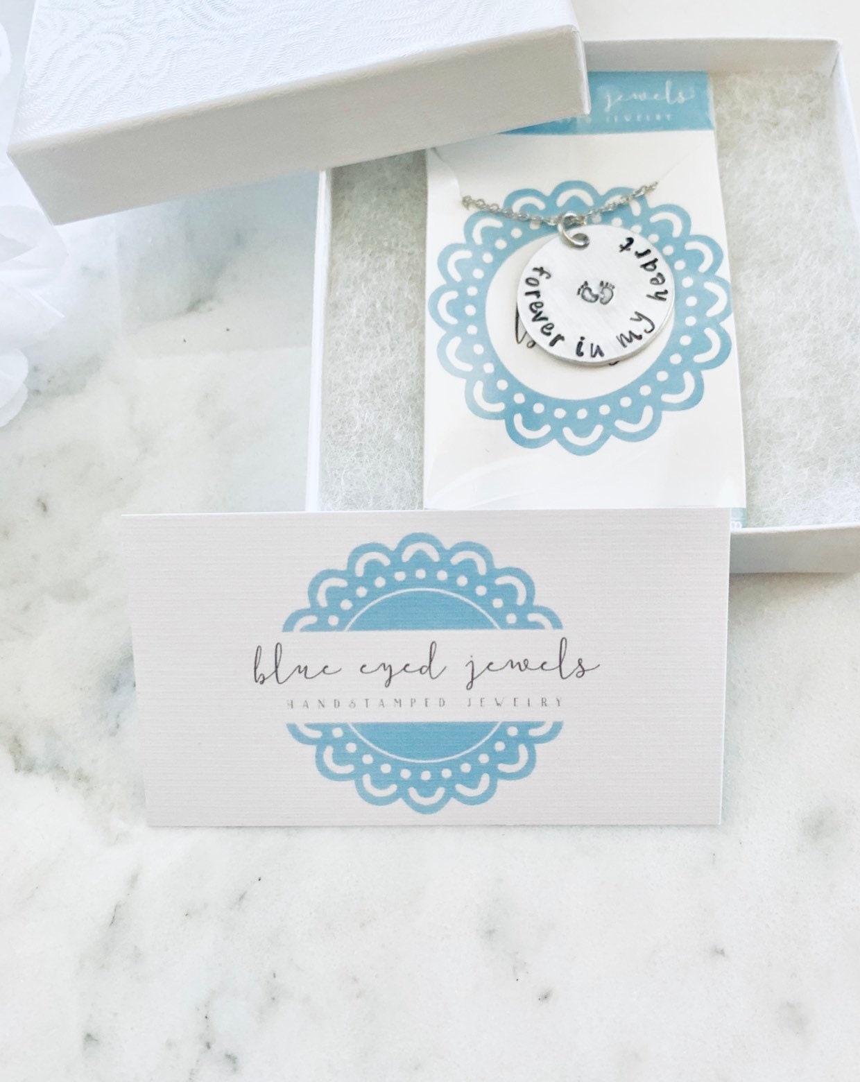 Sympathy Gift Forever In My Heart Necklace Baby Footprints Necklace Loss of a Loved one RIP Never Forgotten In loving memory In memory Of