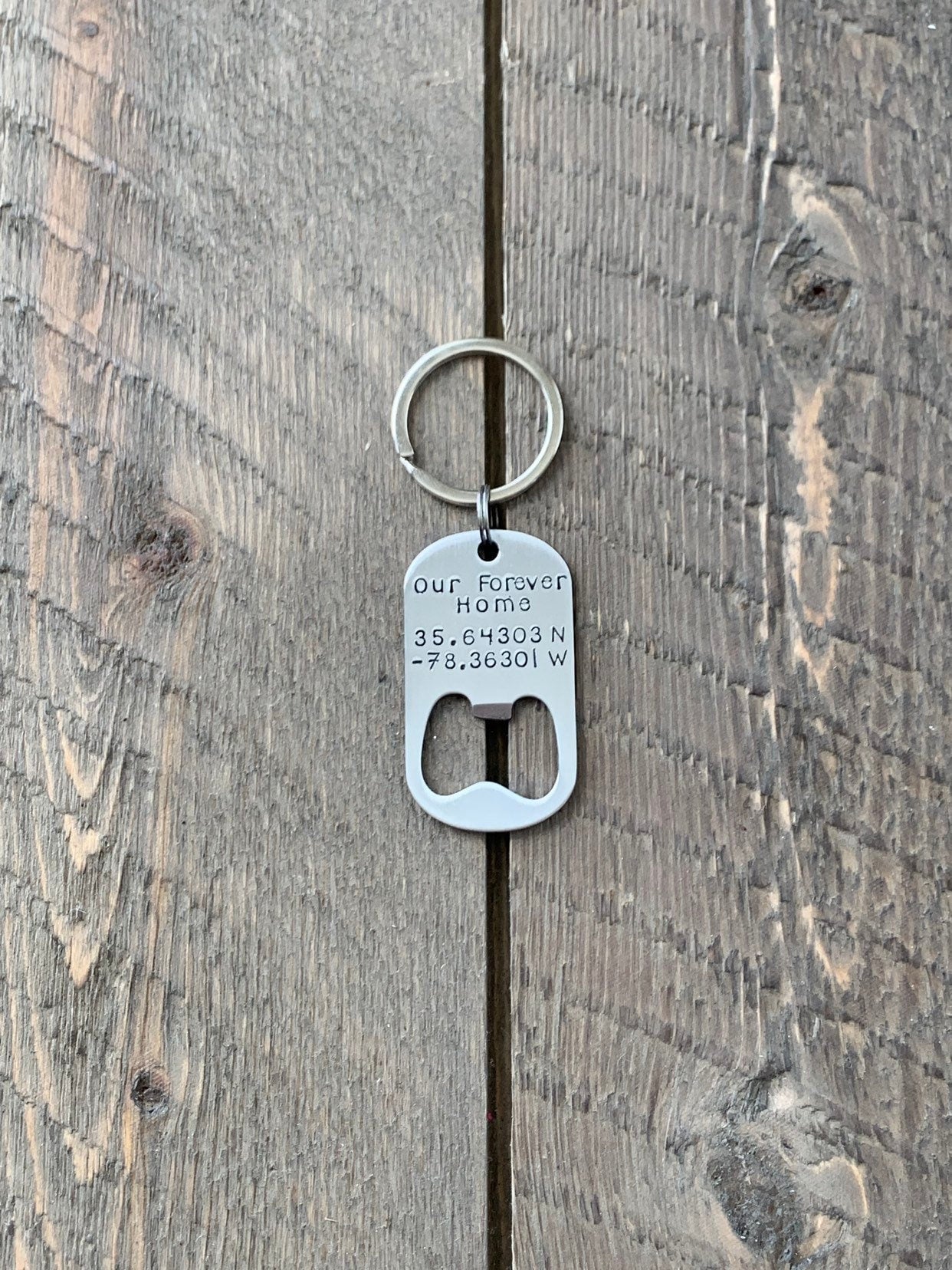 Bottle Opener Keychain Custom Keychain Handstamped Keychain Personalized Keychain Quote Keychain Guy Keychain