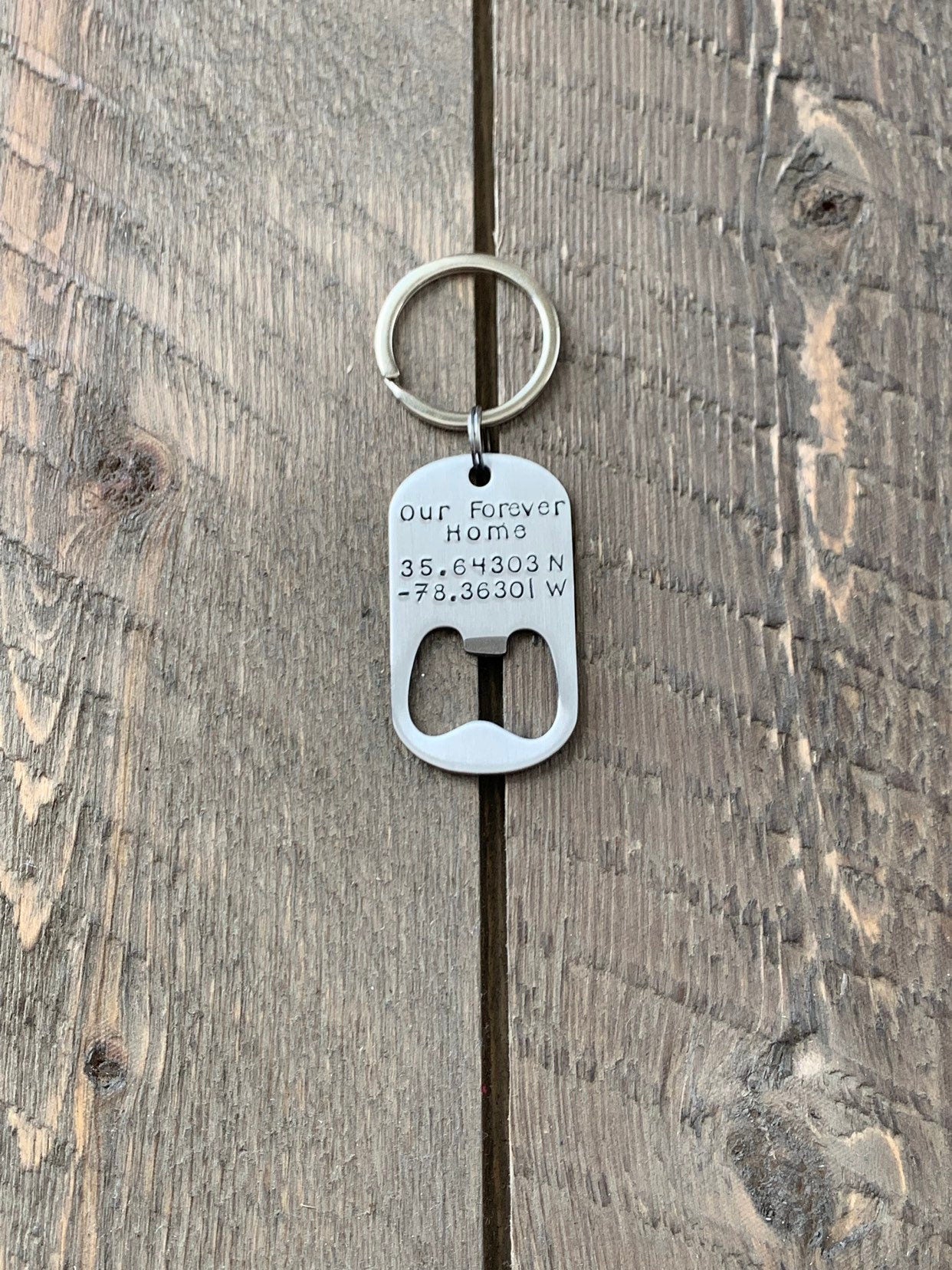 Bottle Opener Keychain Custom Keychain Handstamped Keychain Personalized Keychain Quote Keychain Guy Keychain