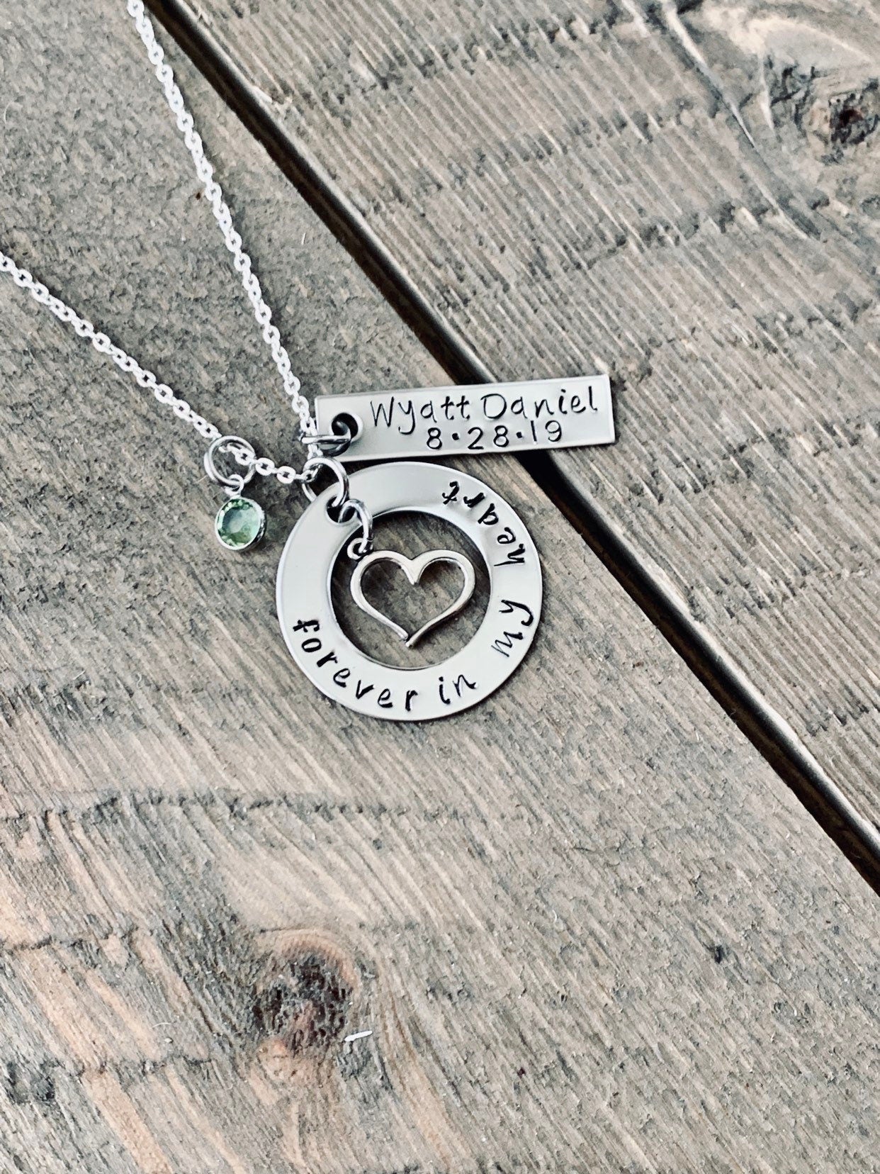 Memorial Gift Hand Stamped Memorial Jewelry Custom Memorial Necklace Sympathy Gift Personalized Miscarriage Necklace Infant Loss Jewelry