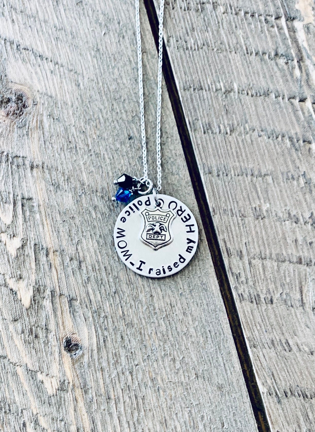Police Mom Necklace Police Mom Jewelry I raised my HERO Personalized Necklace Police Mom Jewelry Gift for Police Mom Police Shield Jewelry