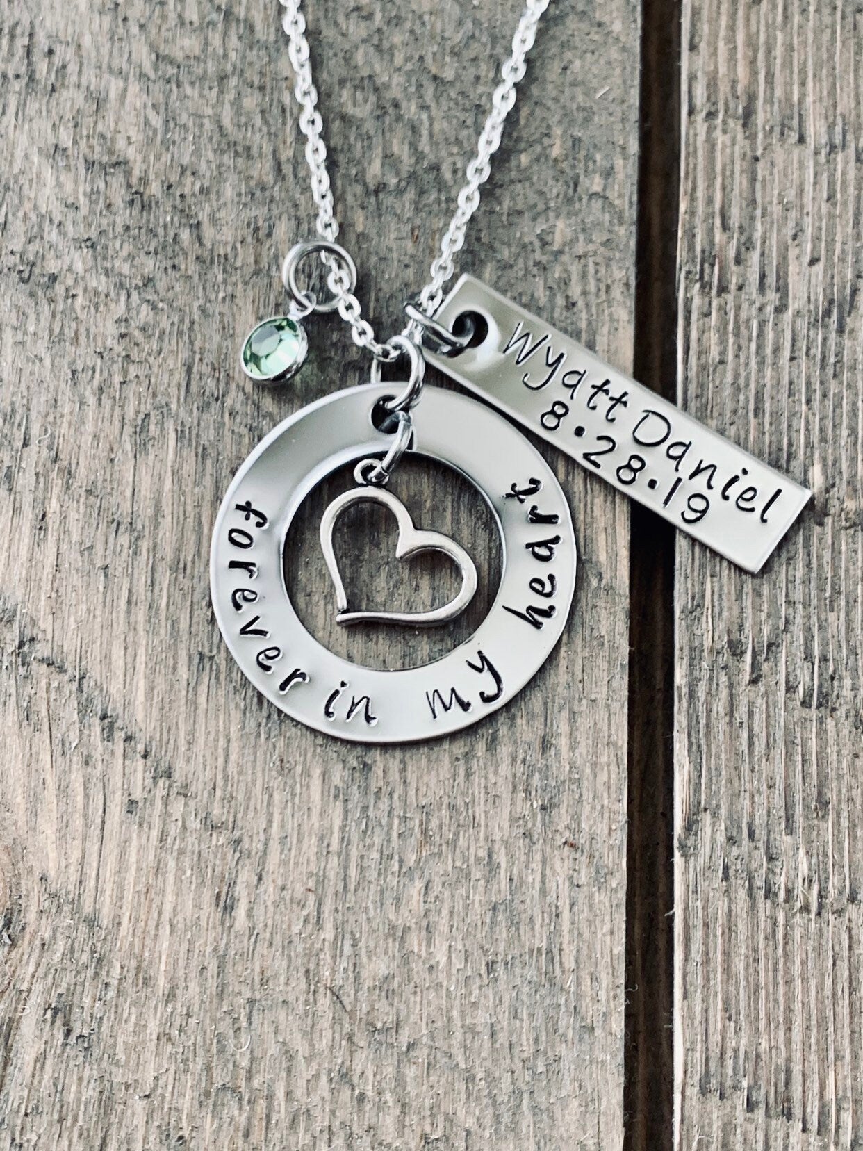 Memorial Gift Hand Stamped Memorial Jewelry Custom Memorial Necklace Sympathy Gift Personalized Miscarriage Necklace Infant Loss Jewelry