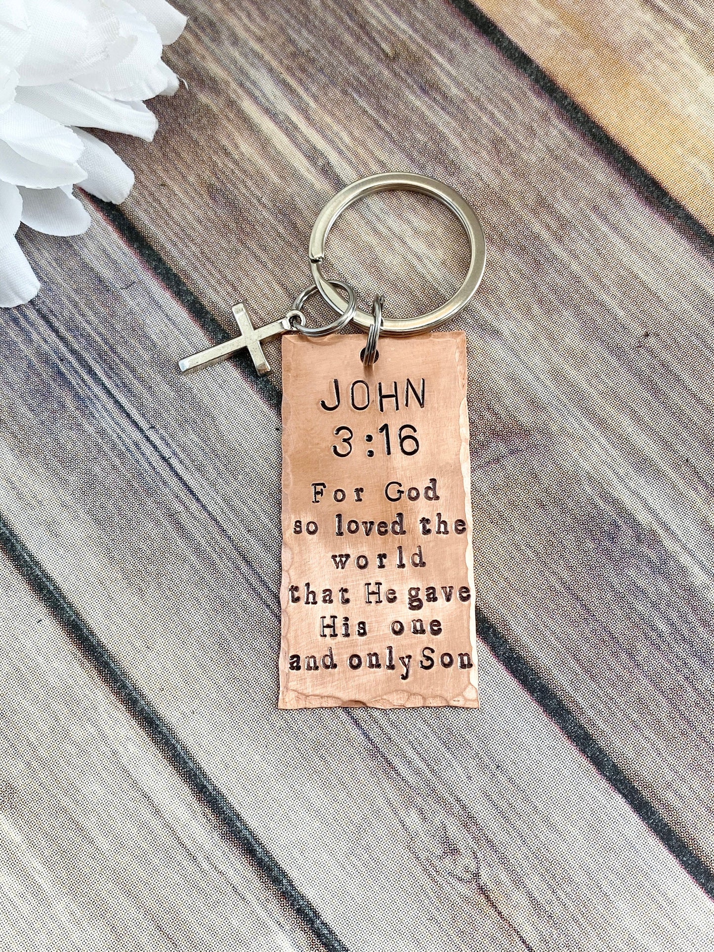 Scripture Cross Custom Keychain John 3:16 Keychain Christian Gift Bible Verse Keychain Scripture Gift For God So Loved The World He Gave His