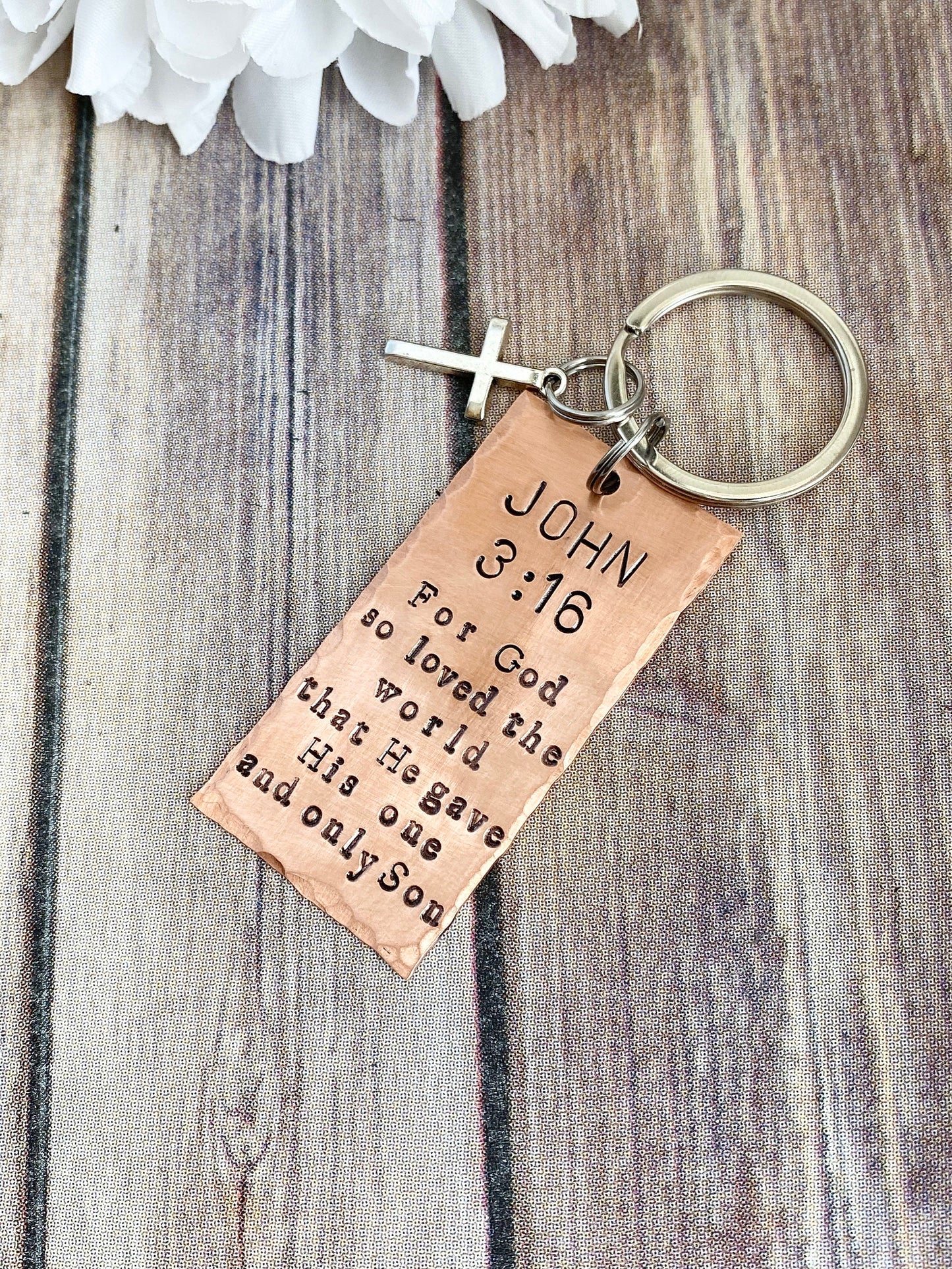 Scripture Cross Custom Keychain John 3:16 Keychain Christian Gift Bible Verse Keychain Scripture Gift For God So Loved The World He Gave His