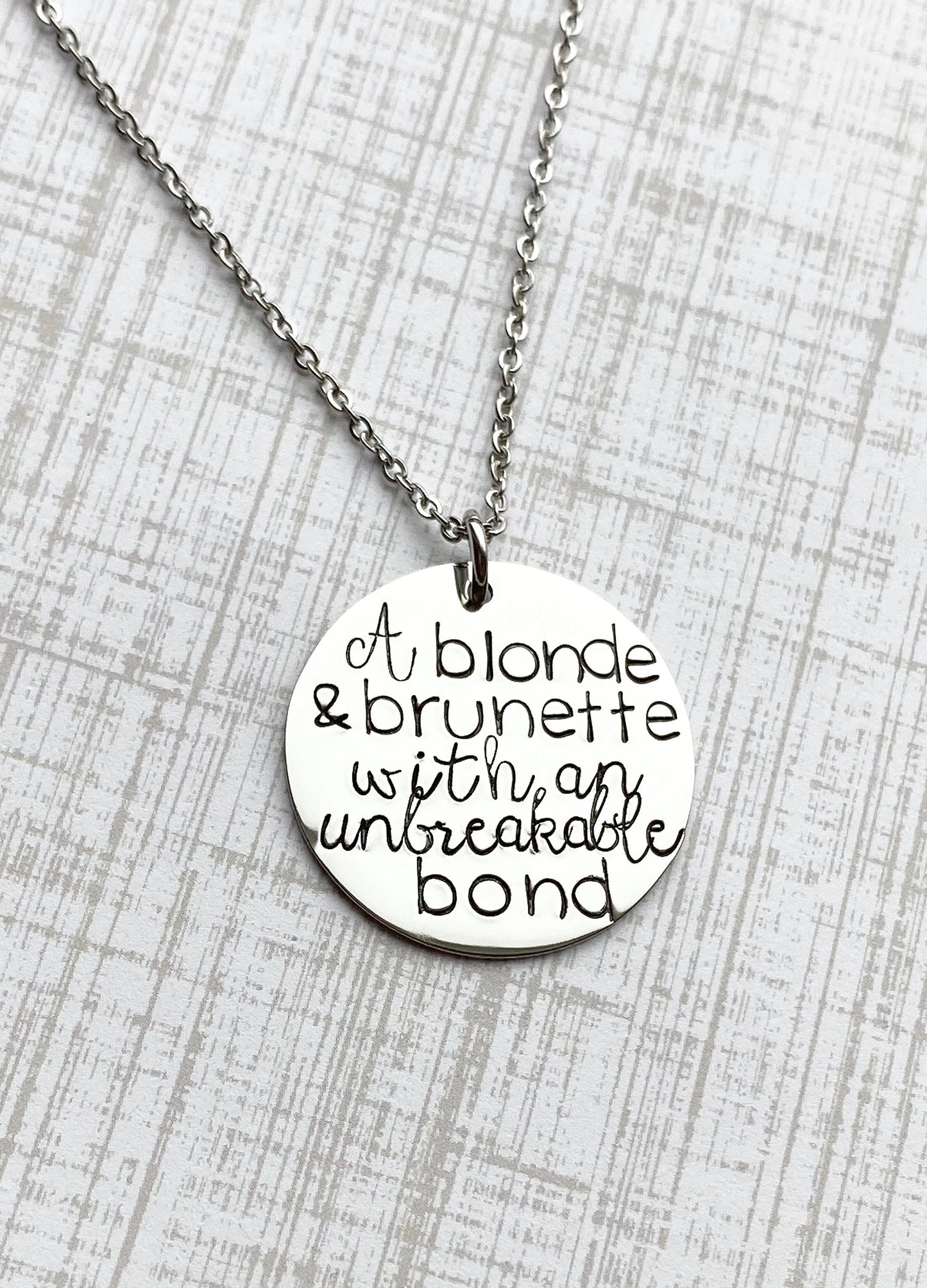 Friend Necklace | Bridesmaid Gift | Friend Gift | Best Friend Gift | A brunette and a blonde | Personalized Gifts | A blonde and brunette