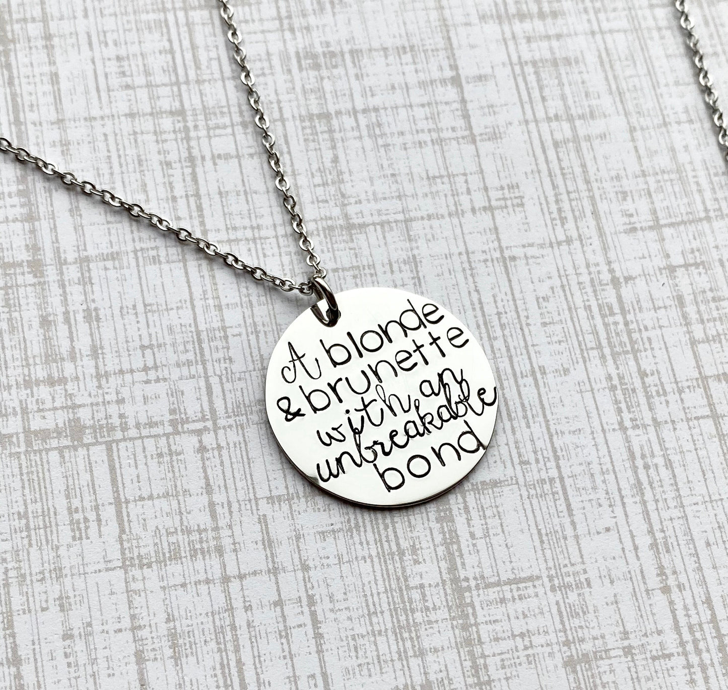 Friend Necklace | Bridesmaid Gift | Friend Gift | Best Friend Gift | A brunette and a blonde | Personalized Gifts | A blonde and brunette