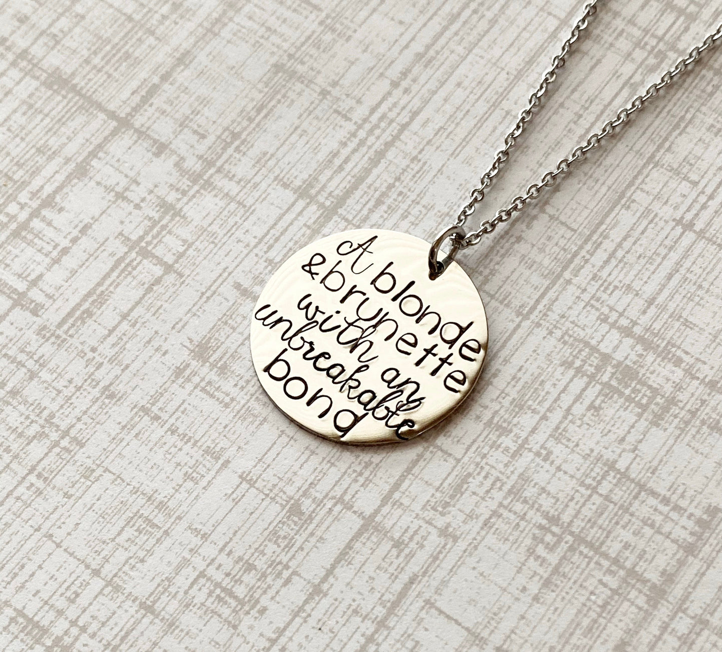 Friend Necklace | Bridesmaid Gift | Friend Gift | Best Friend Gift | A brunette and a blonde | Personalized Gifts | A blonde and brunette