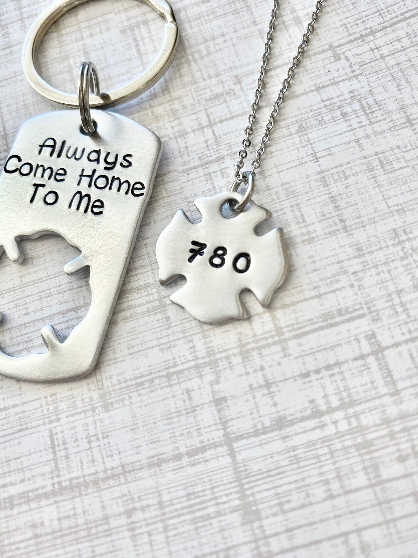 Always Come Home To Me Keychain Personalized Firefighter Wife Necklace Fireman Wife Jewelry Firefighter Girlfriend Necklace Firefighter Wife
