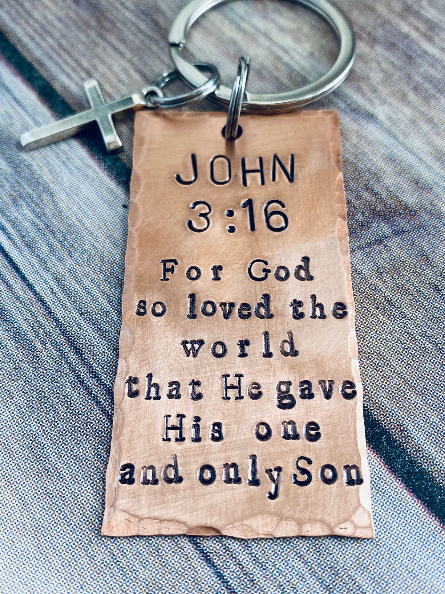 Scripture Cross Custom Keychain John 3:16 Keychain Christian Gift Bible Verse Keychain Scripture Gift For God So Loved The World He Gave His
