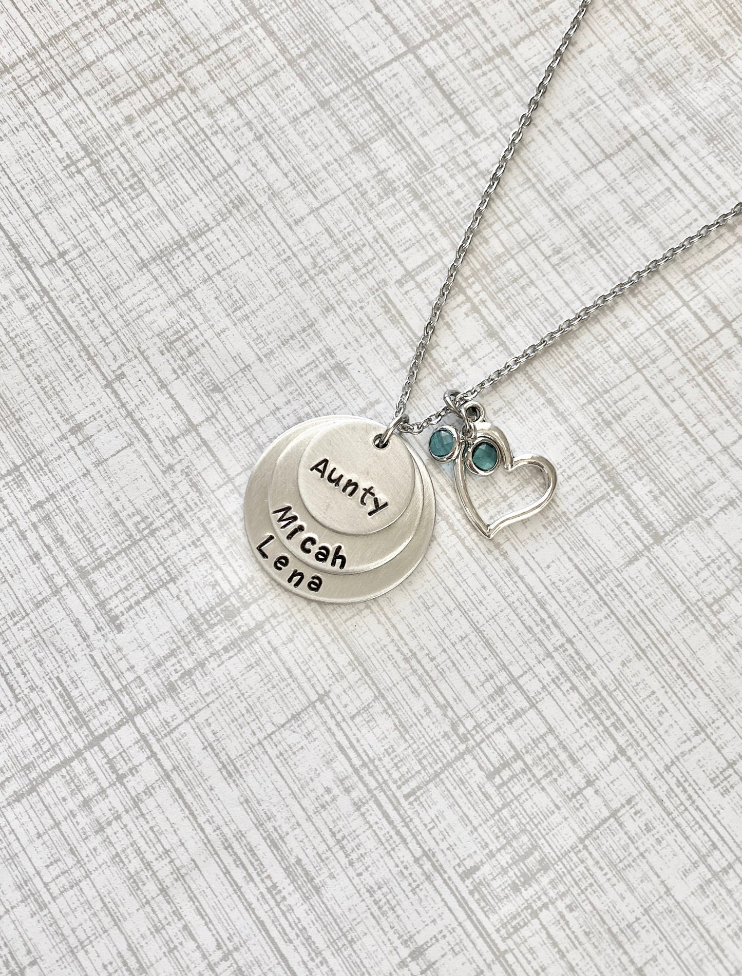 Aunty Necklace Name Necklace Aunt Necklace Aunt Jewelry Personalize Jewelry Handstamped Jewelry Name Necklace Auntie Necklace Auntie Jewelry