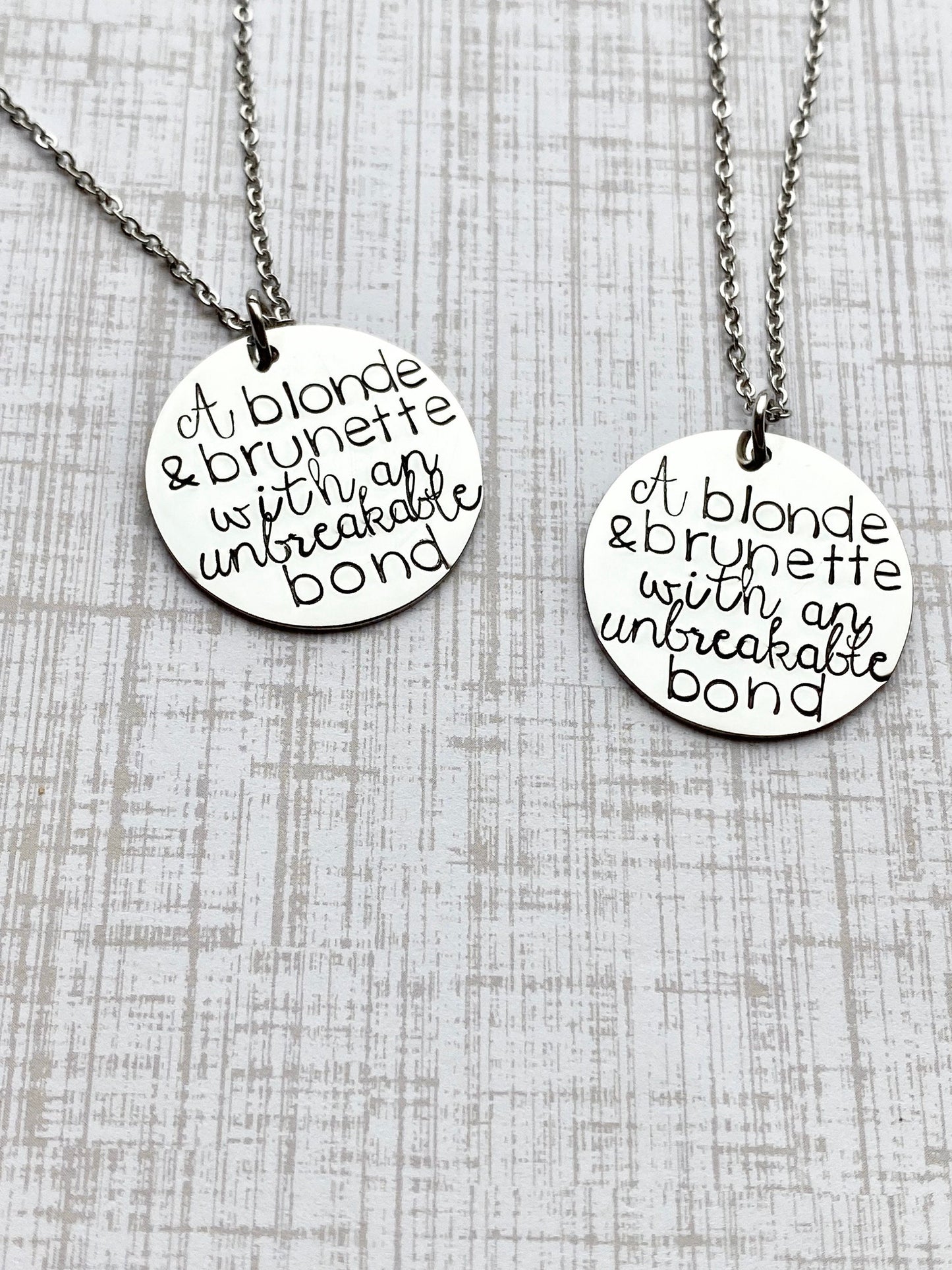 Friend Necklace | Bridesmaid Gift | Friend Gift | Best Friend Gift | A brunette and a blonde | Personalized Gifts | A blonde and brunette
