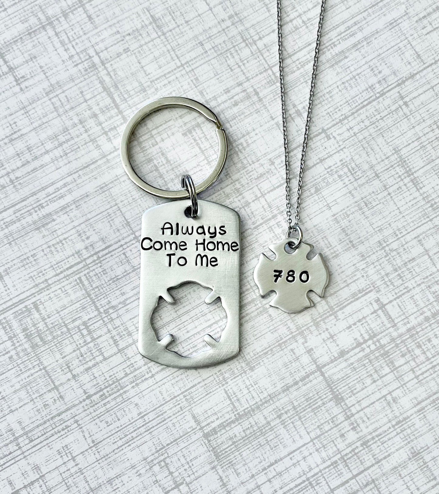 Always Come Home To Me Keychain Personalized Firefighter Wife Necklace Fireman Wife Jewelry Firefighter Girlfriend Necklace Firefighter Wife